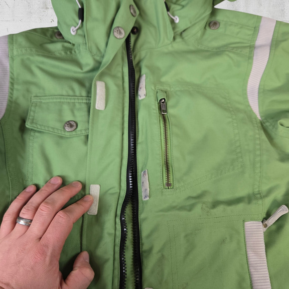 Columbia Green Titanium Faux Fur Lined Winter Snowboard Ski Jacket Size Medium - Picture 5 of 16